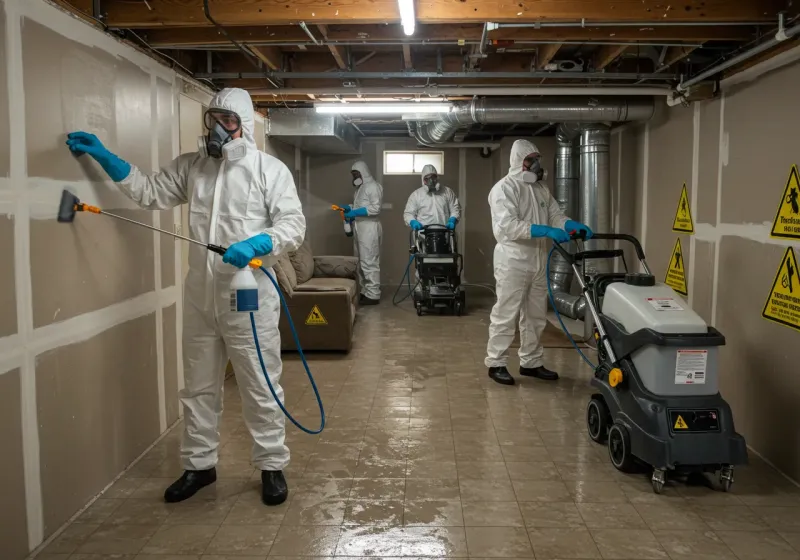 Basement Moisture Removal and Structural Drying process in McIntosh, SD